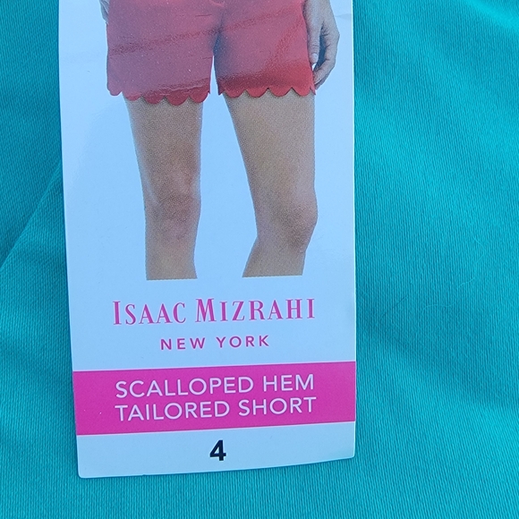 NWT Issac MIZRAHI teal Scalloped Hem Shorts Size 4 - Picture 5 of 7